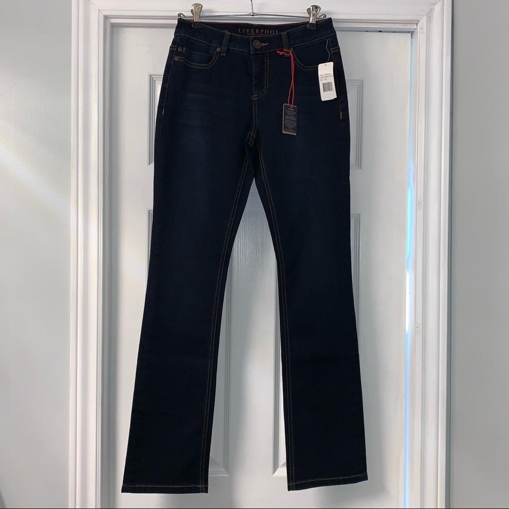 LIVERPOOL JEANS COMPANY SADIE STRAIGHT LEG JEANS mid rise SIZE 2 NWT blue